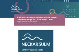Neues Corporate Design und sowie Überarbeitung des Webkonzeptes und Redesign der Website von infodesignerin Daniela Vey für die Stadt Neckarsulm