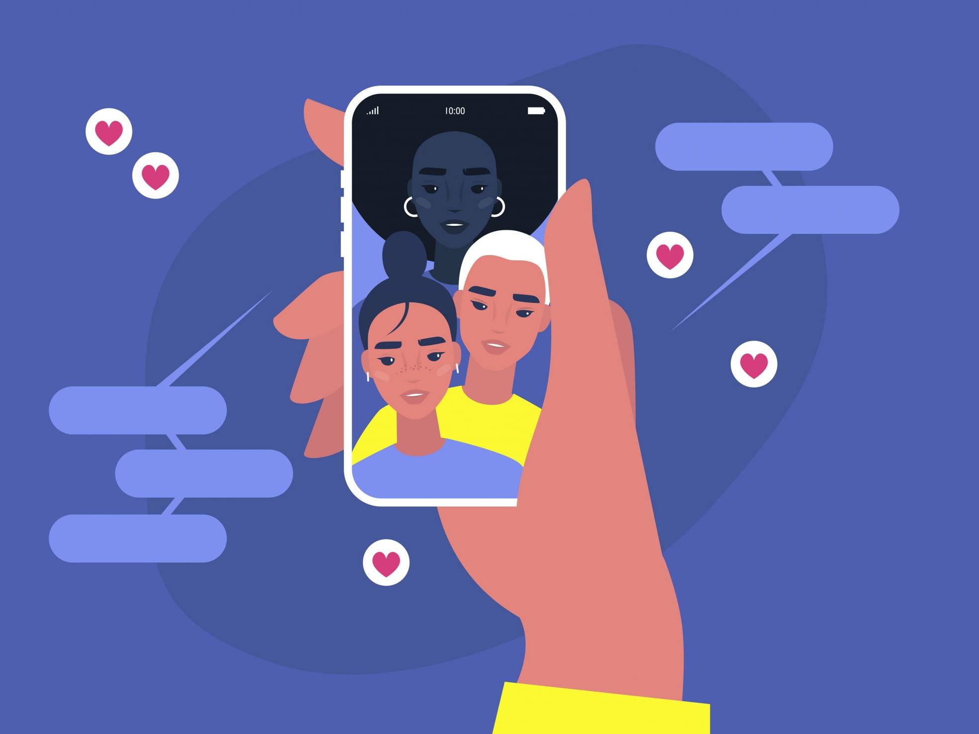 Vernetztes Europa: Menschen kommunizieren über unabhängige Social-Media-Plattformen, Symbol für digitale Souveränität, Datenschutz und Demokratie.